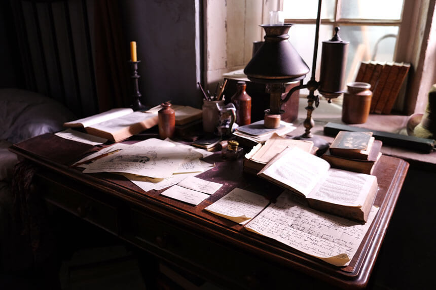 The desk in Patrick Brontë's bedroom