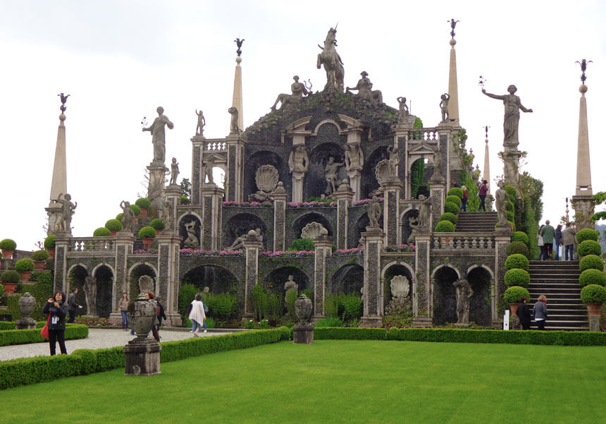 The extravagant gardens on Isola Bella, Lake Maggiore