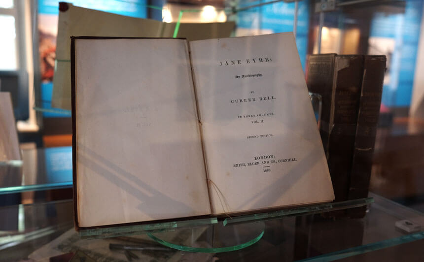 An edition of Charlotte's iconic novel Jane Eyre, published under the male pseudonym Currer Bell