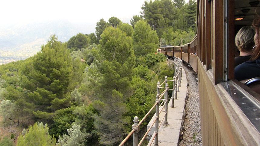 The heritage railway from Sóller to Palma on Mallorca, Spain