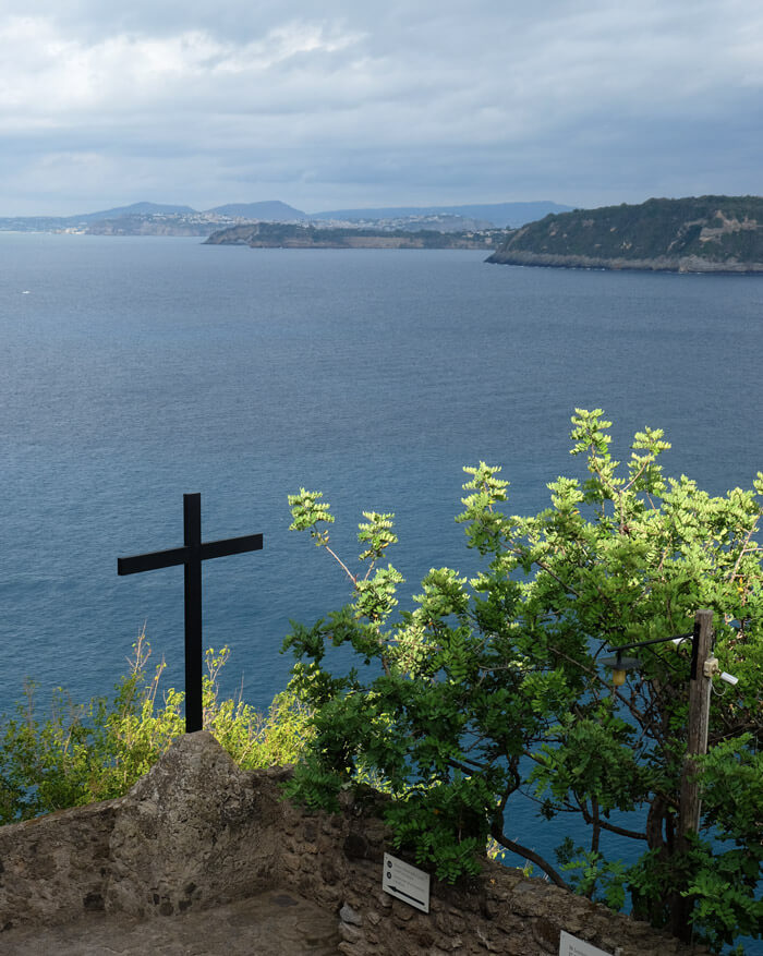 Looking out over the Bay of Naples towards Procida