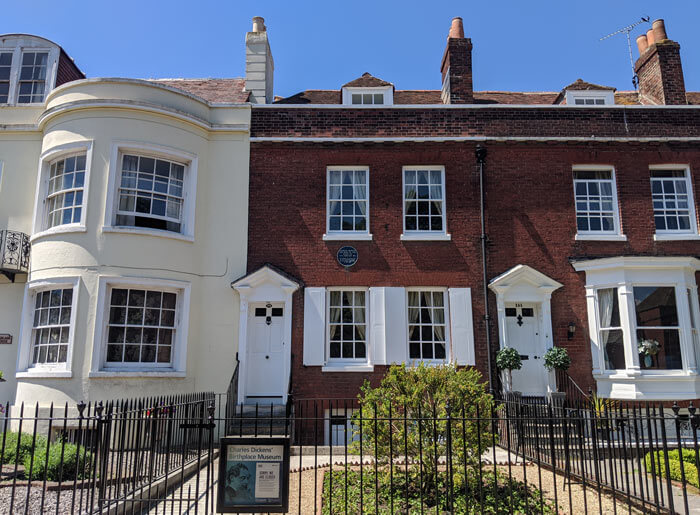 The Charles Dickens Birthplace Museum occupies the house where the author was born in 1812