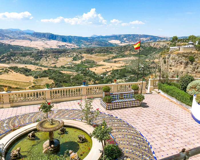 The gardens at Casa Don Bosco, Ronda have amazing views