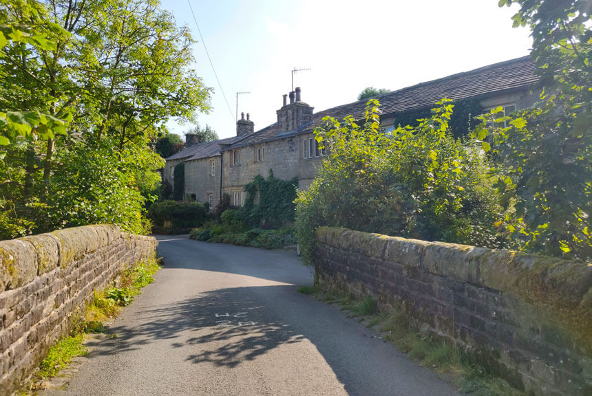 A row of centuries-old stone houses in Wycoller 