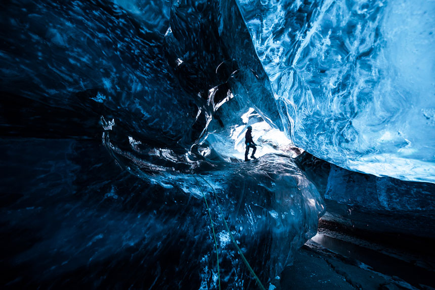 Going inside a glacier cave is something you can only do in winter in Iceland