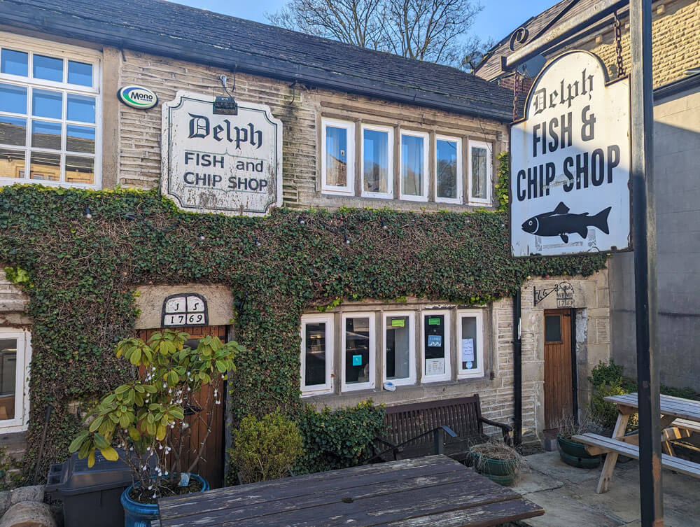 Delph fish and chip shop - the building dates back to 1769