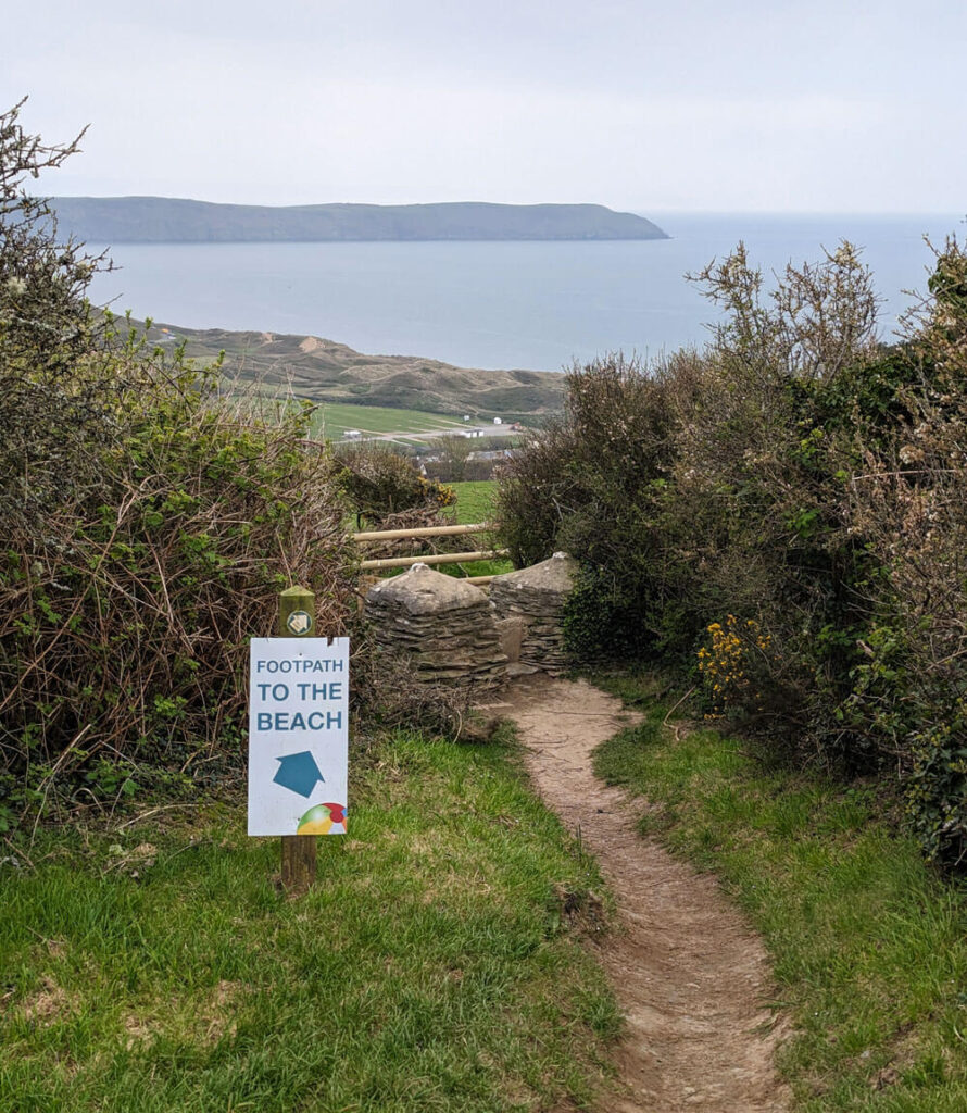 The footpath to the beach from Woolacombe Bay Holiday Park