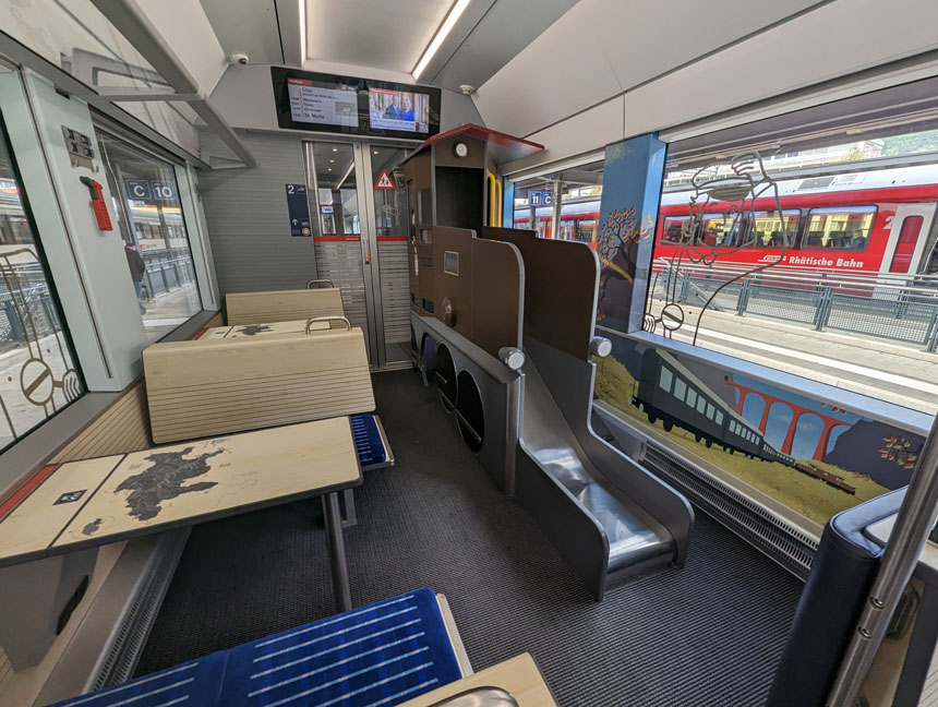 If I was a bit smaller I would definitely have had a go on the awesome train-shaped slide in the family carriage