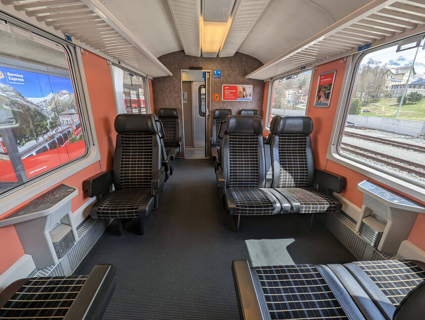 The first class seats in the older coaches