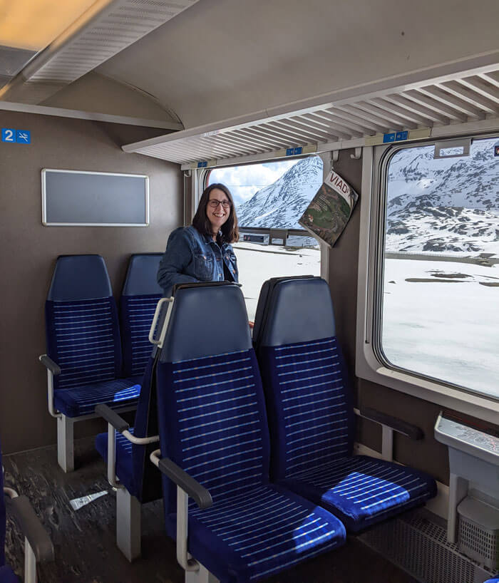 Me caught grinning as the train passed through the highest section of the line