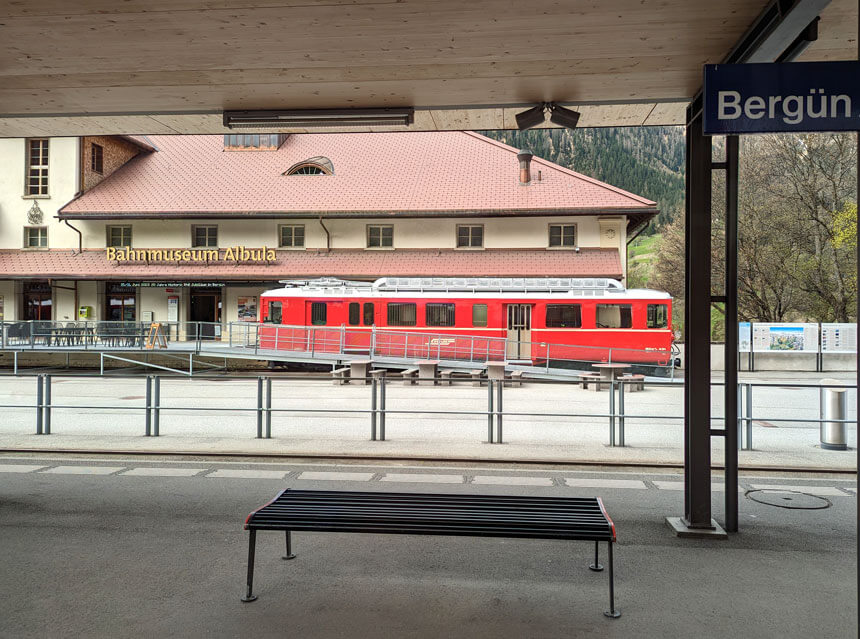 The railway museum at Bergün is right beside the station