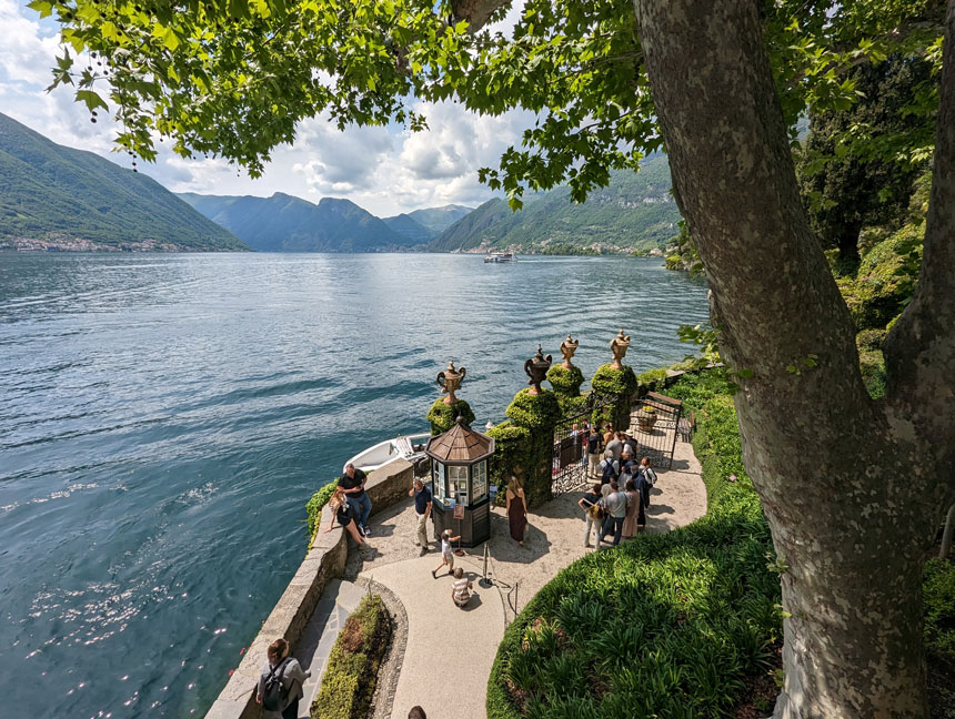 Villa del Balbianello is located on a small peninsula on Lake Como