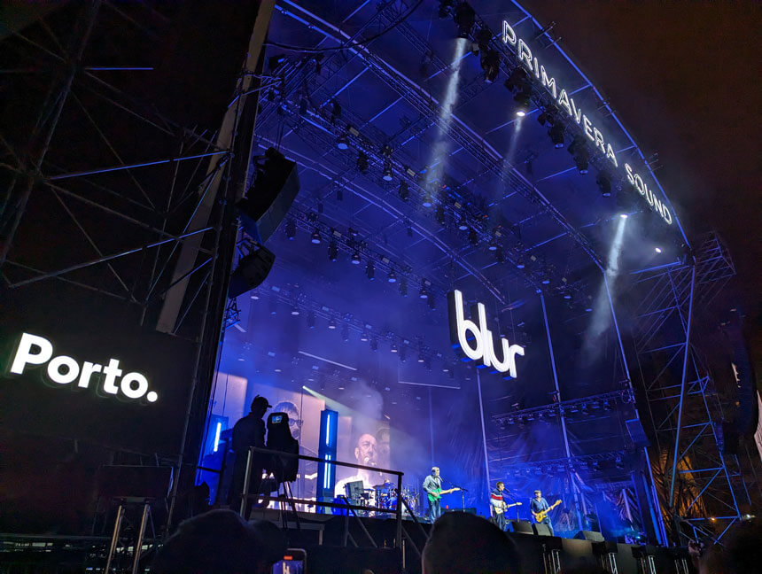 Blur playing on the main stage at Primavera Sound Porto 2023