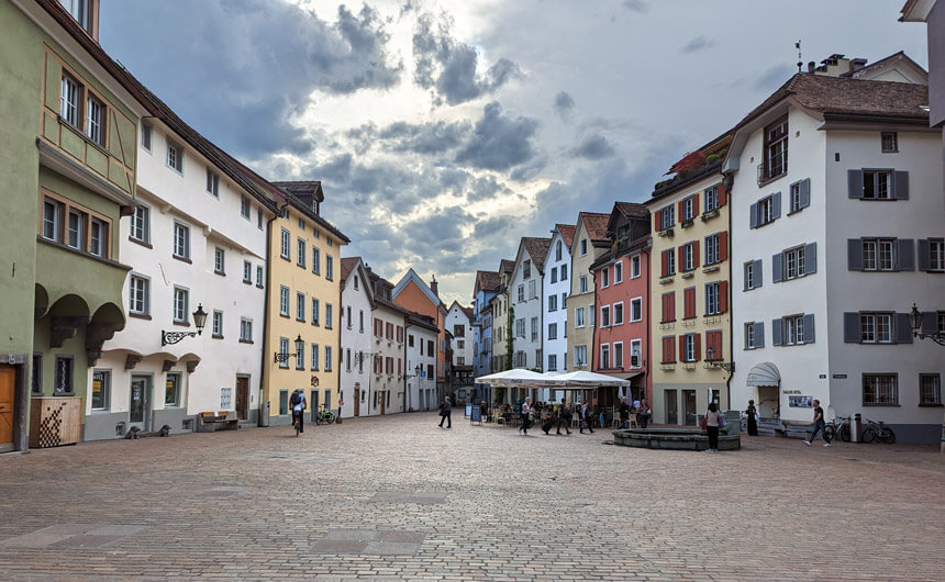 One of the pretty squares in Chur's old town