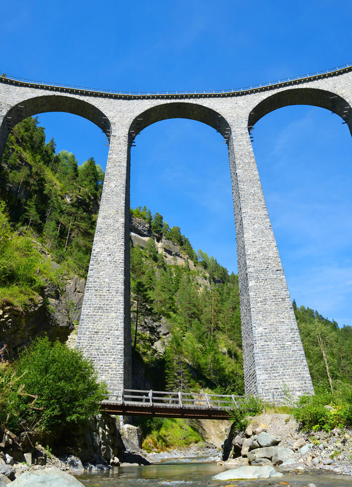 Standing at the base of the Landwasser viaduct