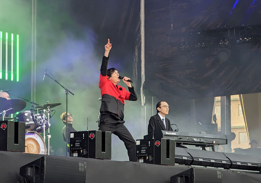 The incredible Sparks playing on the main stage at Primavera Porto