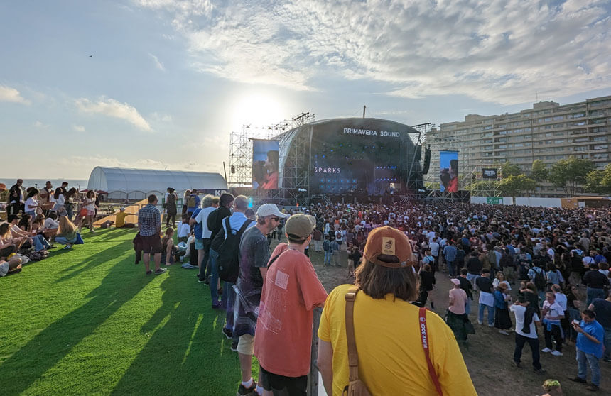 The VIP area's terrace in front of the main stage.