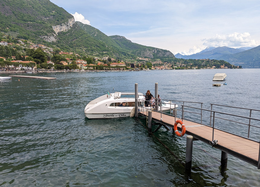 The taxi boat shuttle from Lenno to Villa del Balbianello