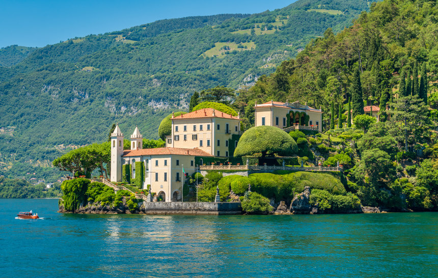 Villa del Balbianello is the most beautiful villa on Lake Como, Italy