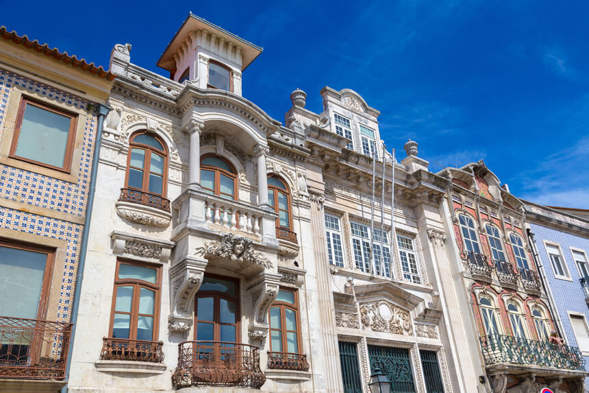 Art nouveau buildings in Aveiro