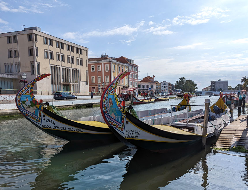 Paintings on the bows of moliceiro boats. Taking a moliceiro boat trip along the canals is one of the best things to do in Aveiro Portugal