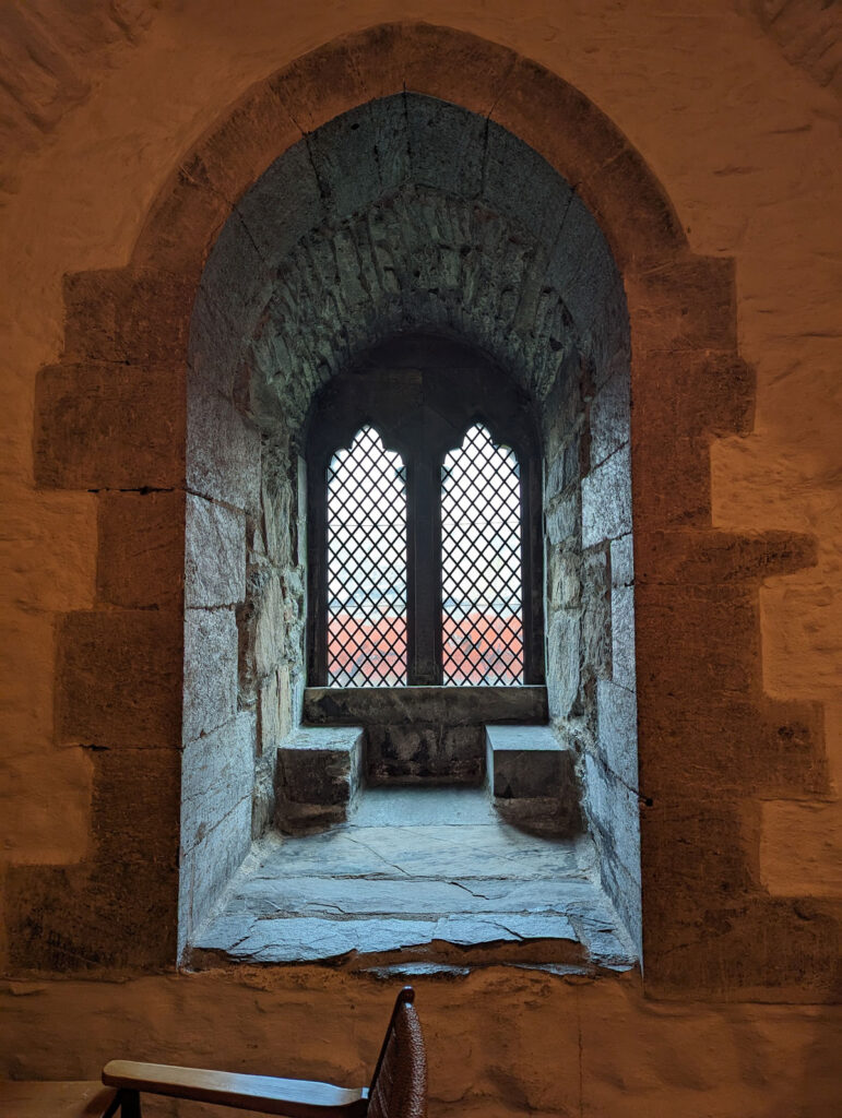 A window in King Håkon's Hall (Håkonshallen). Look how thick that wall is!