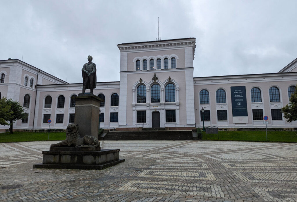 Bergen University Museum. I took this photo on a slightly less wet day in Bergen!