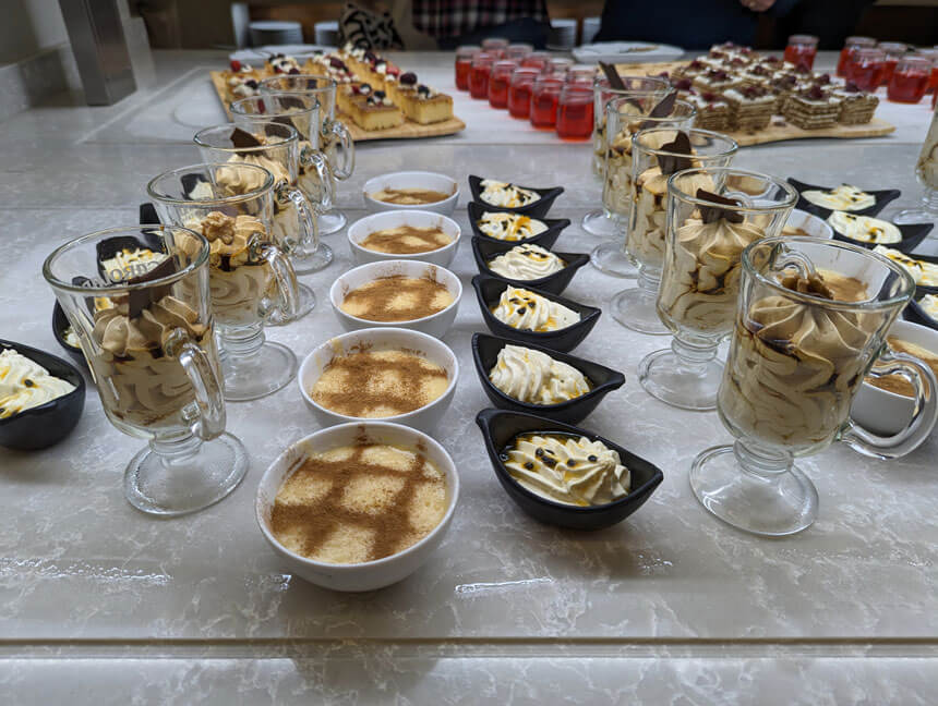A selection of desserts at the buffet
