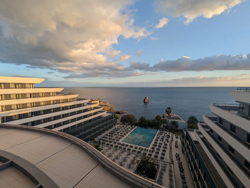 The view from our room at the Enotel Lido all inclusive hotel in Funchal, Madeira