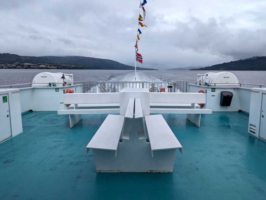 The top deck of the boat is where you'll get the best views, but you should definitely wrap up warm!