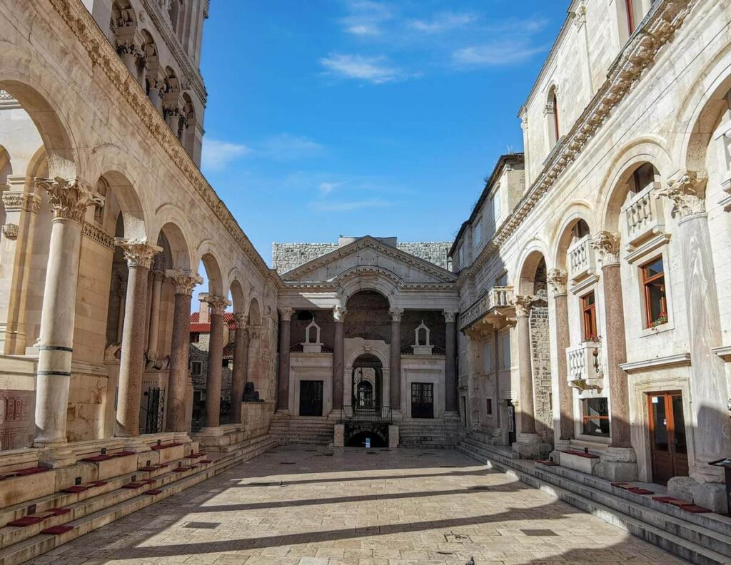 The central square, or Peristyle, of Diocletian's Palace in Split, Croatia.