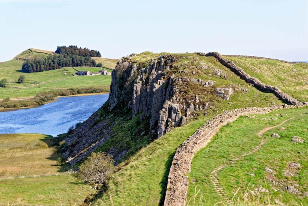 Hadrian's Wall snakes for 73 miles across the north of England