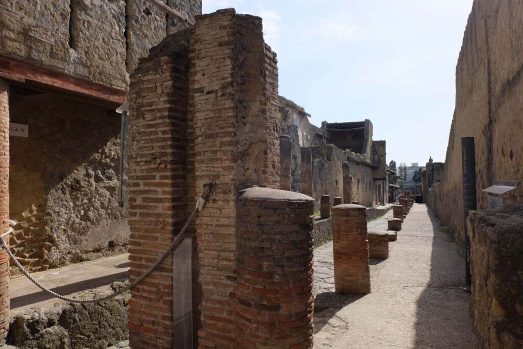 A street in Herculaneum. It's much easier to get around Herculaneum compared to Pompeii.