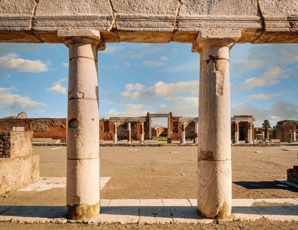 The ruins of the Roman city of Pompeii