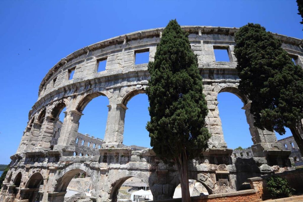 The ancient Roman amphitheatre in Pula, Croatia