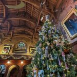 The festive Christmas decorations at Bamburgh Castle