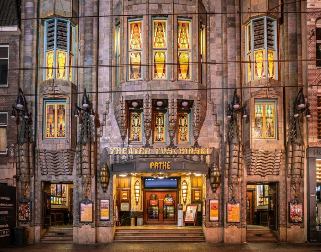 The Pathe Tuschinski was voted the most beautiful cinema in the world. It's also a Netherlands National Monument.