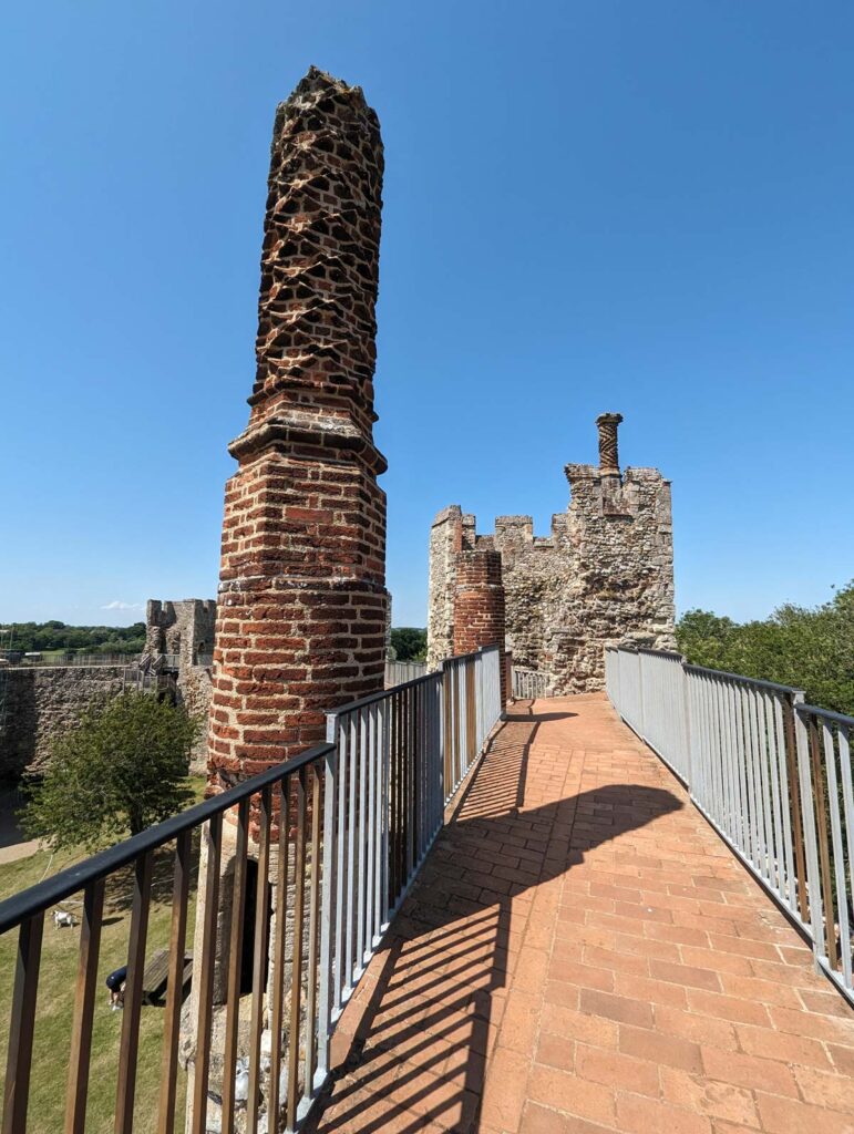 The castle has lots of ornate Tudor chimneys
