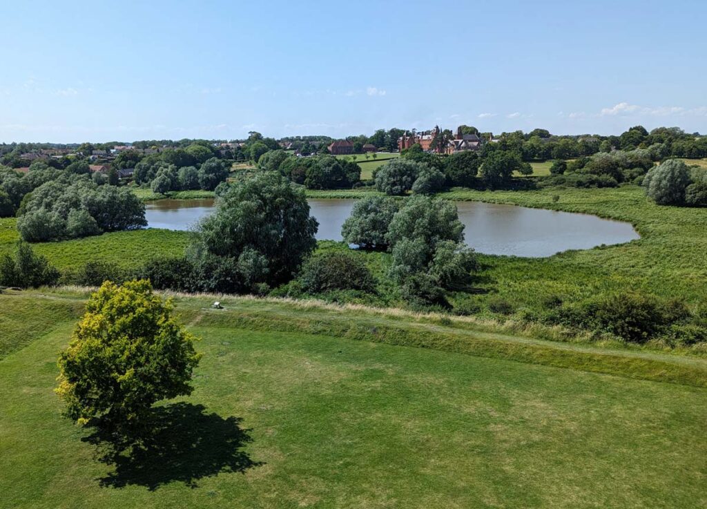The view of the Mere and Framlingham College from the castle walls