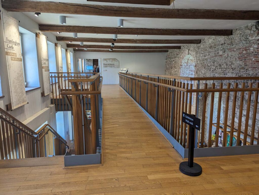 Upstairs in the workhouse building. The castle museum is across the bridge, the Framlingham Museum is behind me.