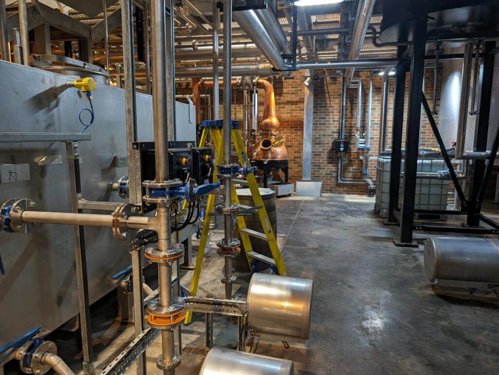 The little copper gin still is downstairs in the distillery