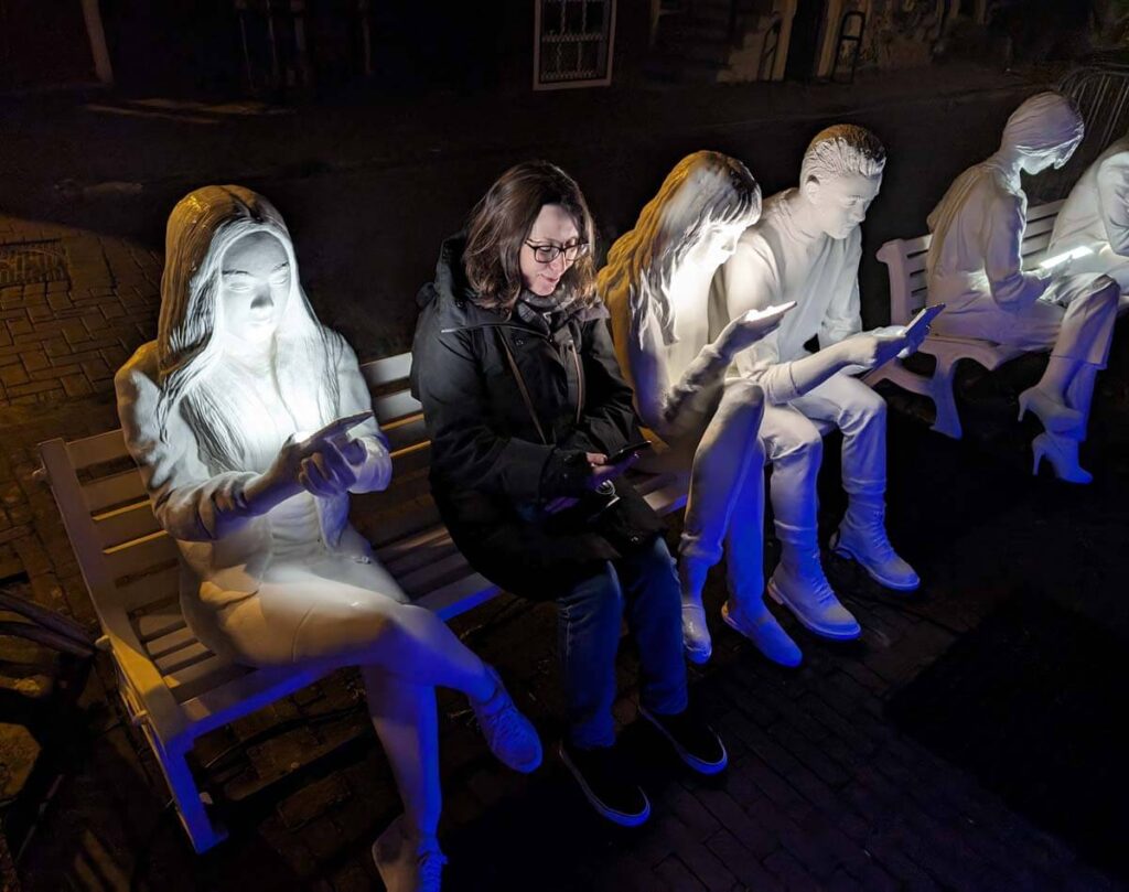 One of the interactive installations at the Amsterdam Light Festival