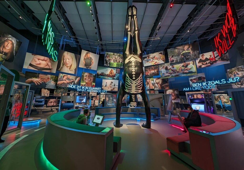 One of the exhibits in the Humania zone at the NEMO science museum in Amsterdam
