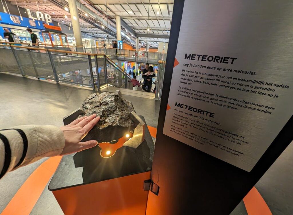 Probably the oldest thing I'll ever touch - a meteorite on the Elementa floor