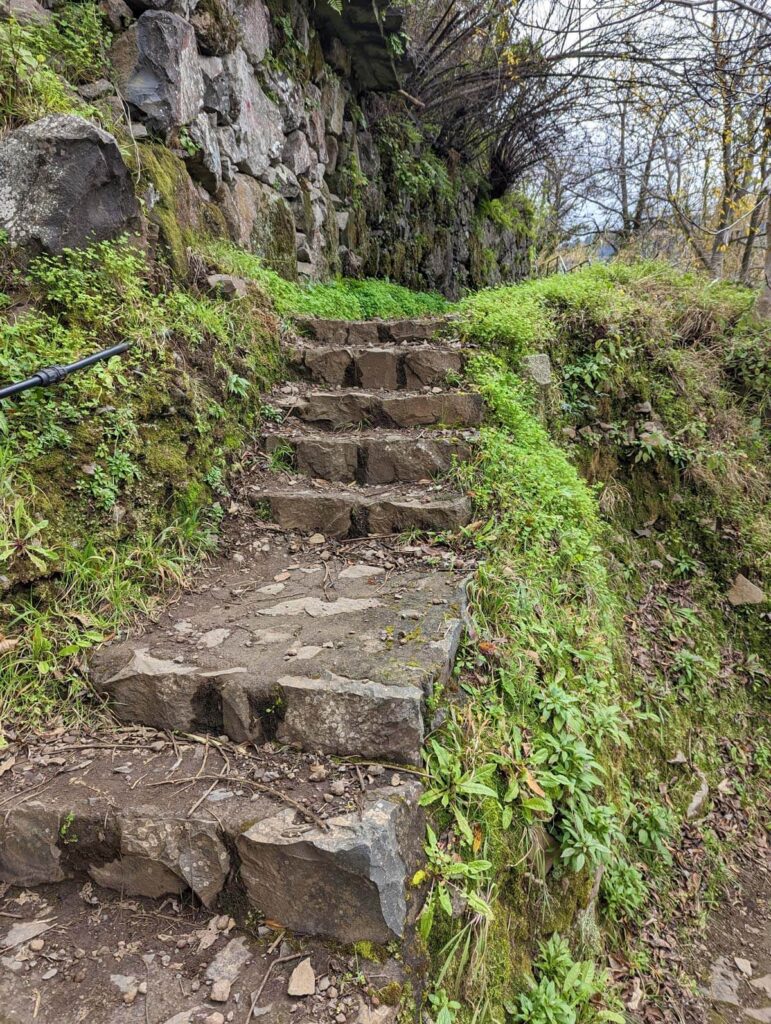 The final rocky steps before the path reaches the road, around half a mile from Curral das Freiras