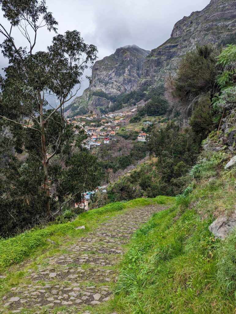 Halfway down the path from Eira do Serrado to Curral das Freiras, with the village in front of me