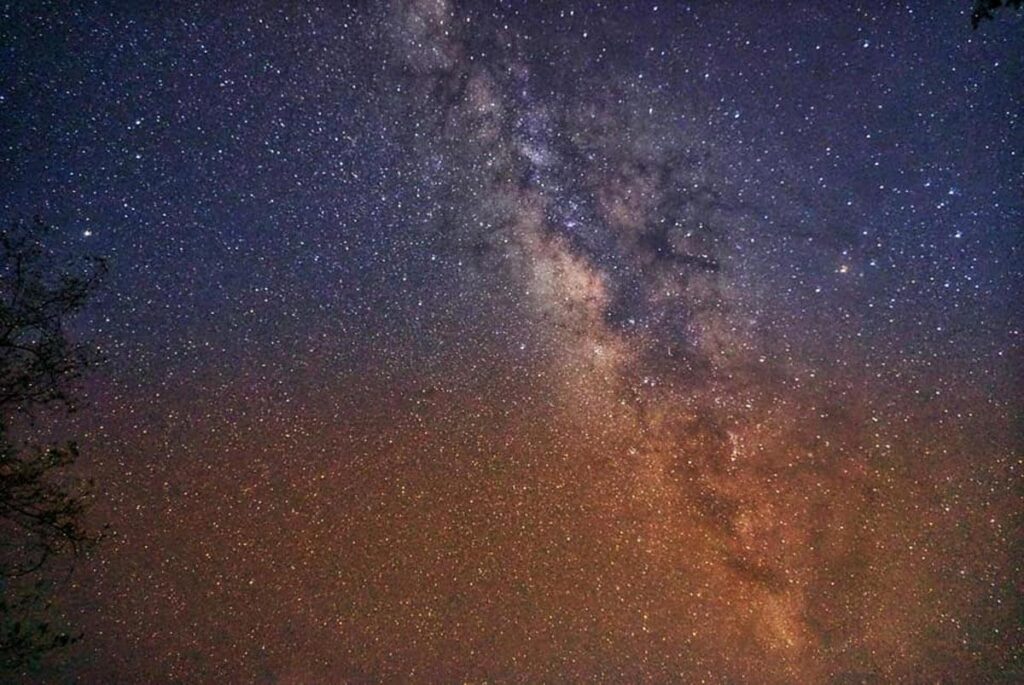 The Milky Way above Lushoto town in the Usambara mountains