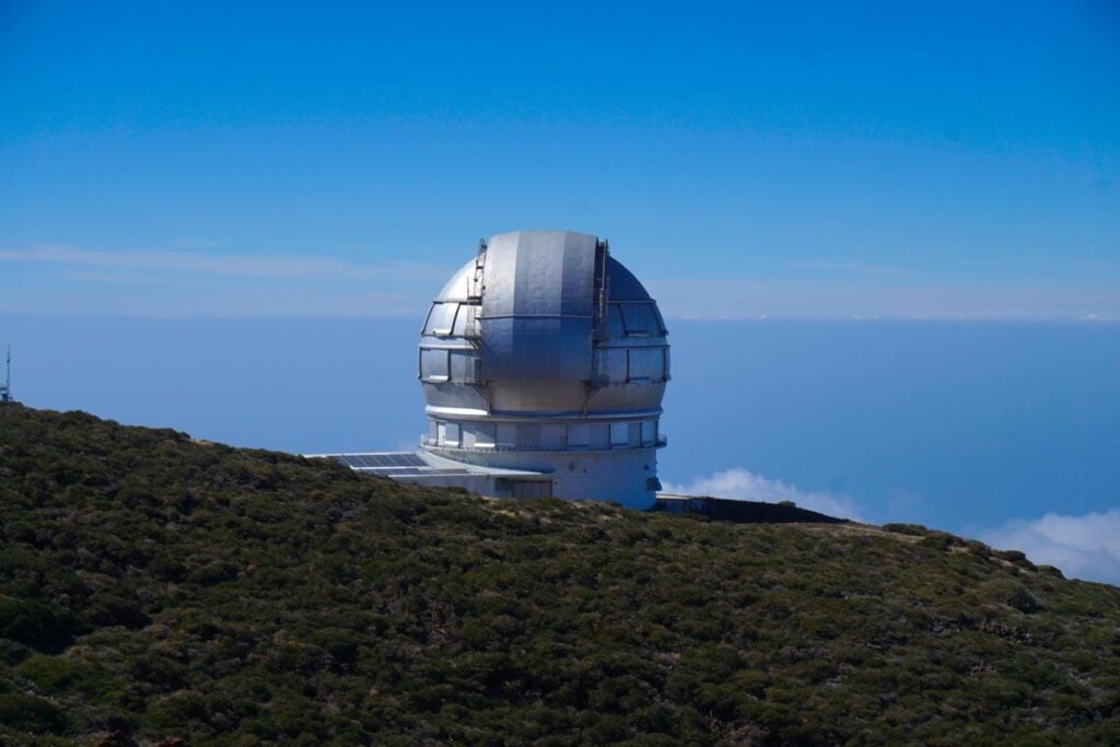 One of the telescopes at Roque de los Muchachos on the island of La Palma, Spain