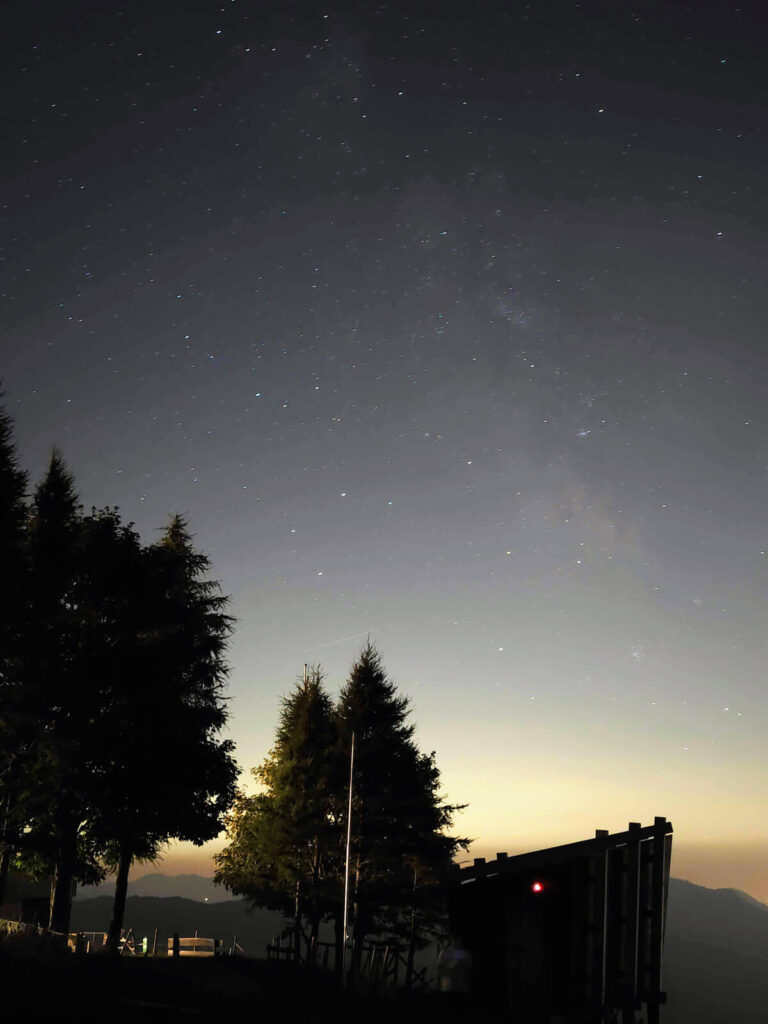The night sky up a local mountain in Switzerland