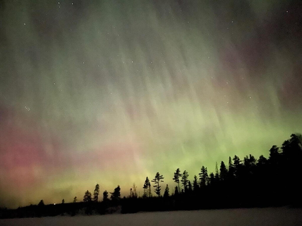The northern lights at Minnesota’s Boundary Waters Canoe Area Wilderness